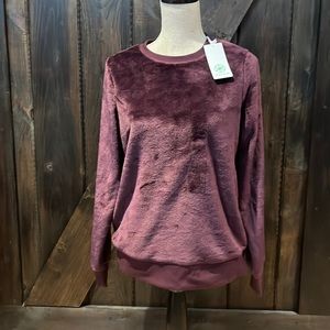 GAIAM cozy soft maroon/plum coloured crew neck sweater